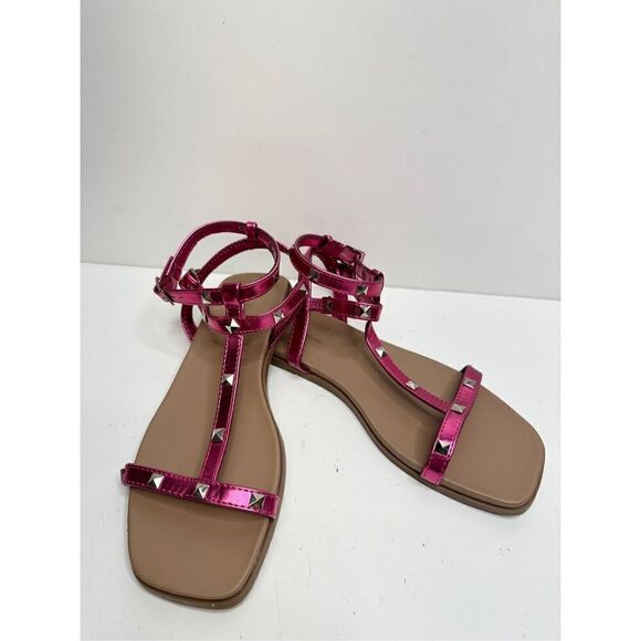 14th & Union Sandals Womens Size 7‎ Finley Metallic Pink Studded Detail Open Toe - Picture 5 of 10